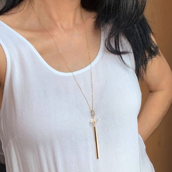 Laura Stark Herkimer diamond wand necklace - Picture 2 of 6